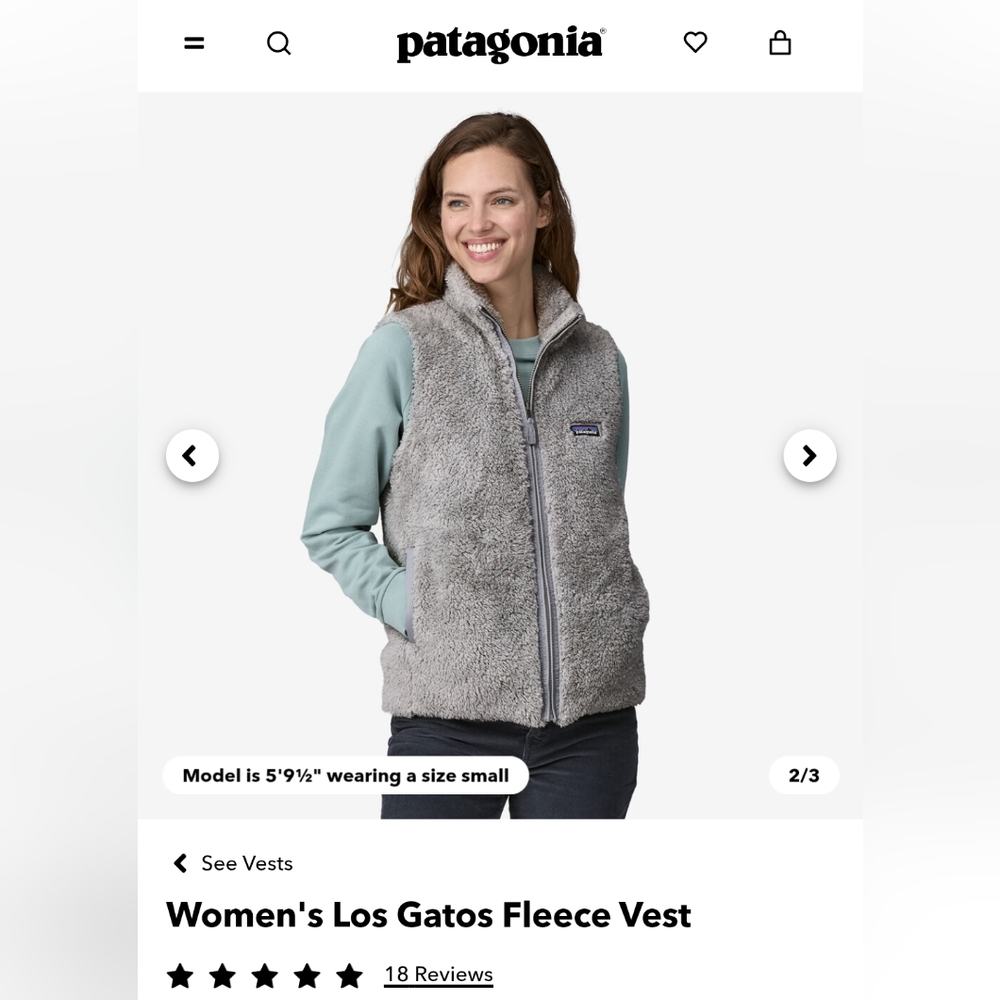 Patagonia Women's Los Gatos Gray Fleece Vest